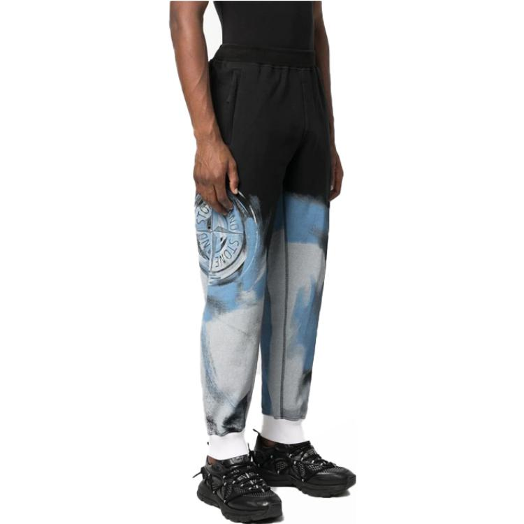 Purchase STONE ISLAND FW22 Logo Cetak Jogger Rajut Hitam. 771563445-V0029