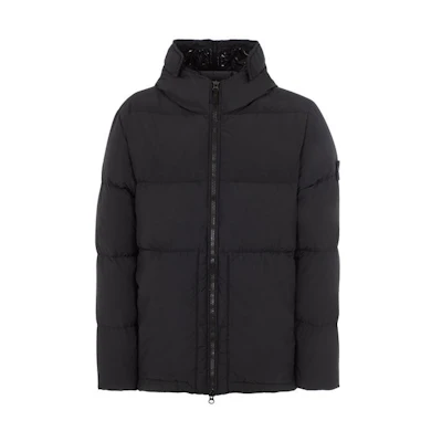 STONE ISLAND FW22 Logo Puffer Jacket Unisex Black Long Sleeve 771544132-V0029