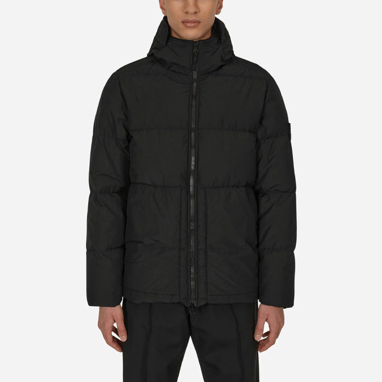 STONE ISLAND FW22 Logo Puffer Jacket Unisex Black Long Sleeve 771544132-V0029 圖 5