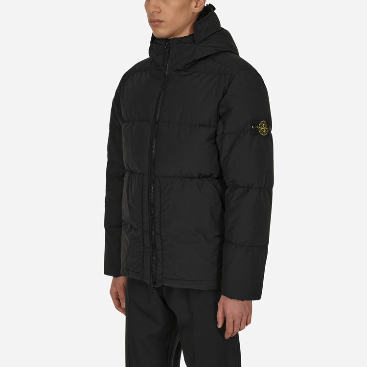 STONE ISLAND FW22 Logo Puffer Jacket Unisex Black Long Sleeve 771544132-V0029 圖 6