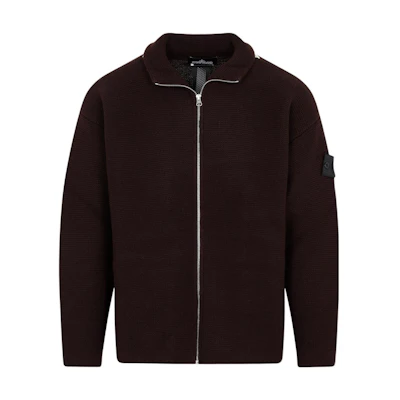 Stone Island FW22 Logo Zip-Up High Collar Jacket Men’s Dark Brown 77195142UV2076