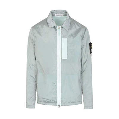 STONE ISLAND FW22 Metallic Nylon Long Sleeve Jacket Men’s Light Blue. 7715Q0519-V0044