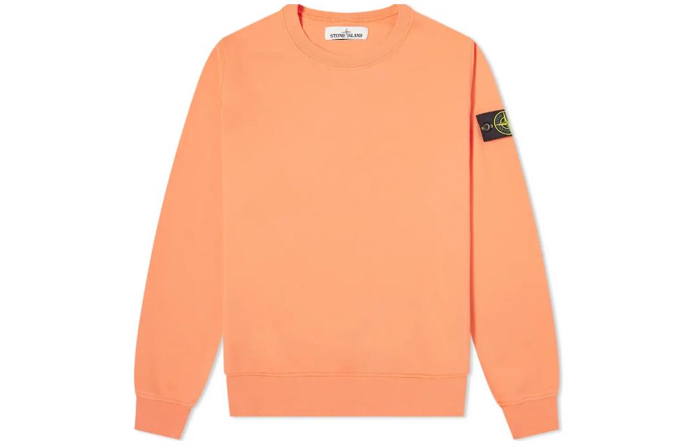 STONE ISLAND FW22 Minimalist Compass Patch Pullover Sweatshirt Orange . 721563051-V0037