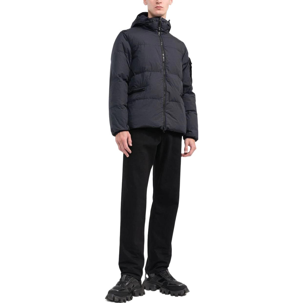 STONE ISLAND FW22 Navy Blue Hooded Down Jacket Unisex Winter Wear. 771540223-V0020 圖 3