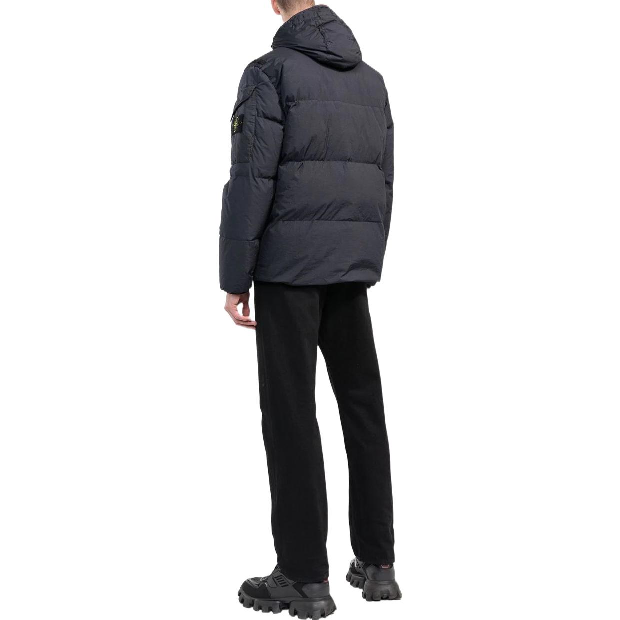 STONE ISLAND FW22 Navy Blue Hooded Down Jacket Unisex Winter Wear. 771540223-V0020 圖 4