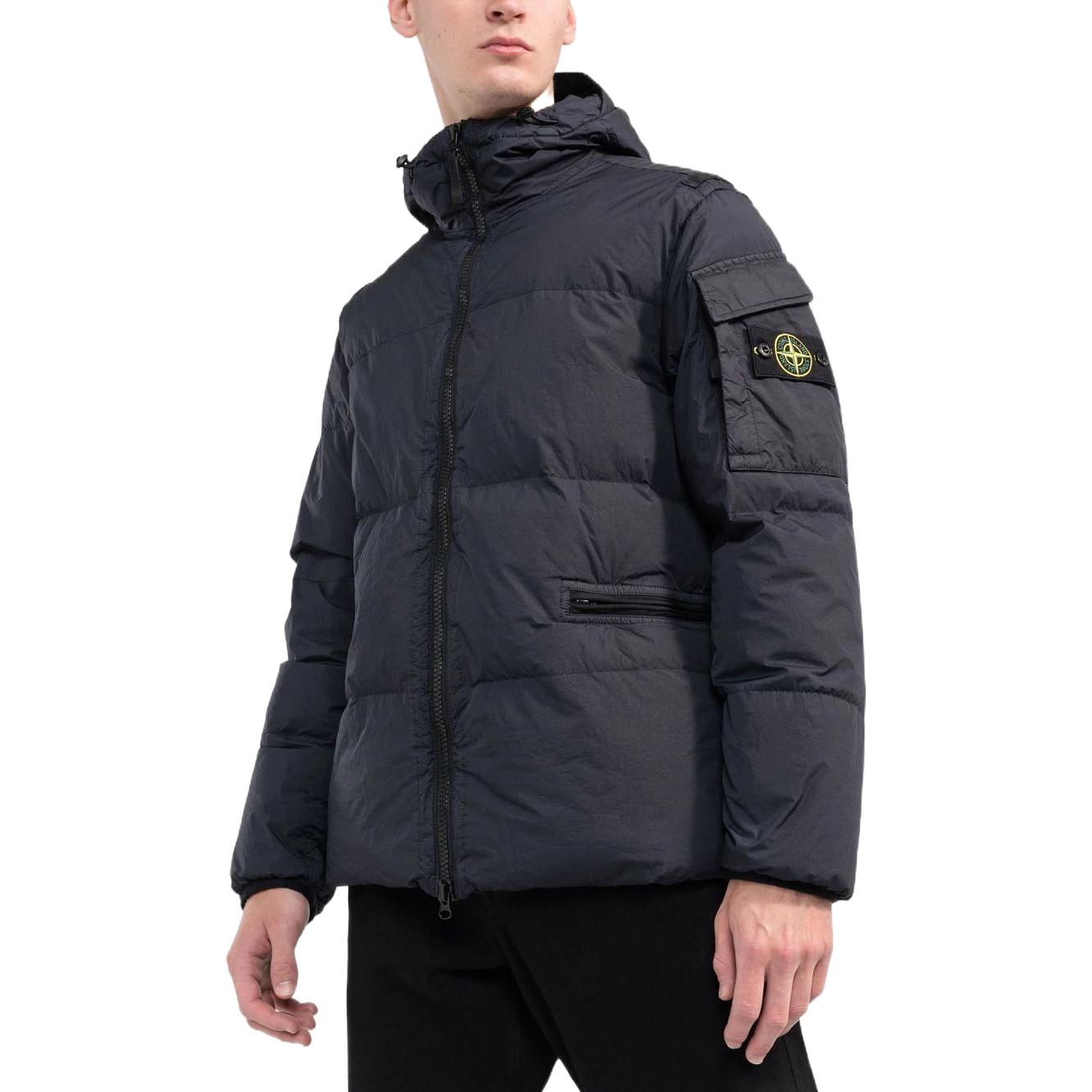 STONE ISLAND FW22 Navy Blue Hooded Down Jacket Unisex Winter Wear. 771540223-V0020 圖 5