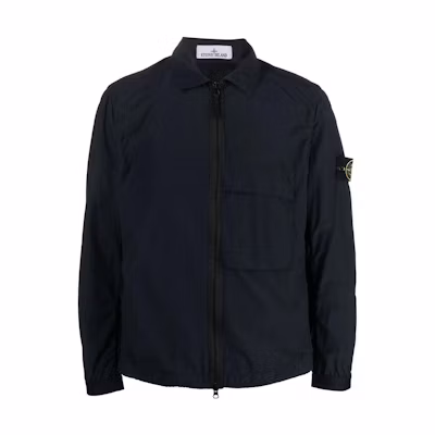 Stone Island FW22 Navy Blue Polo Logo Jacket for Men 771510303-V0020