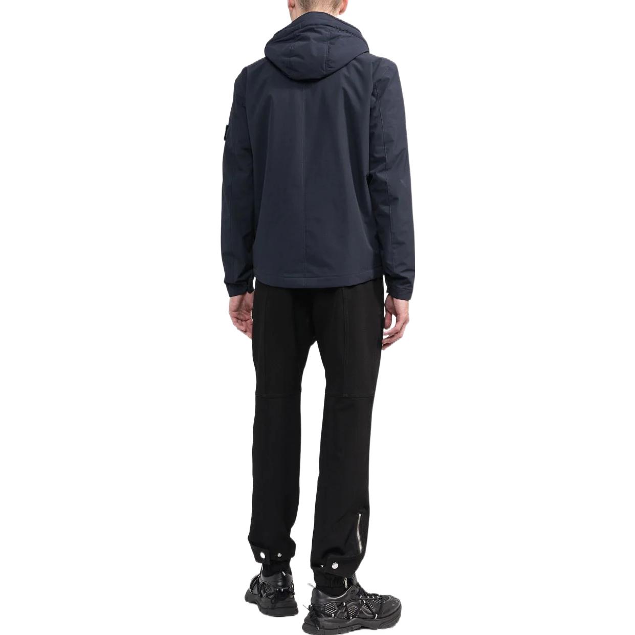 STONE ISLAND FW22 Navy Blue Solid Patch Hooded Jacket for Men. 771540527-V0020 圖 4