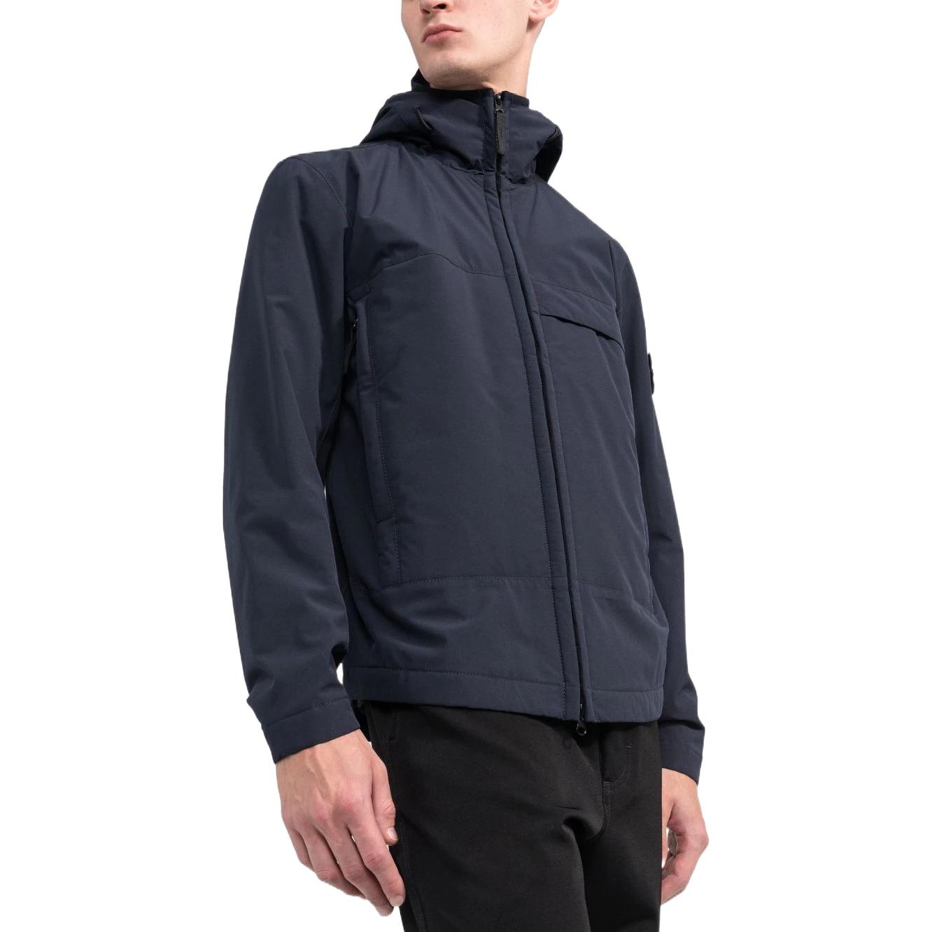 STONE ISLAND FW22 Navy Blue Solid Patch Hooded Jacket for Men. 771540527-V0020 圖 5