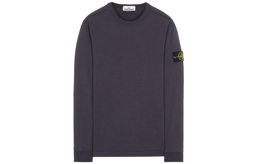 Stone Island FW22 Navy Crewneck Pullover Sweatshirt Solid Color Design 751564450-V0026
