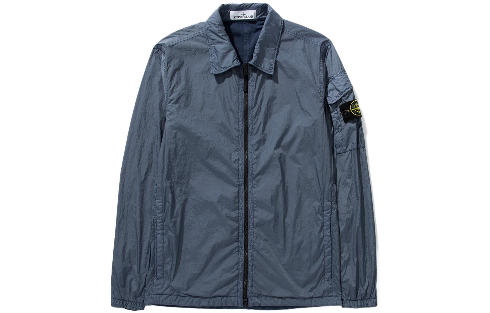 Stone Island FW22 Nylon Crinkle Shirt Jacket Deep Navy Men’s 771510223-V0024