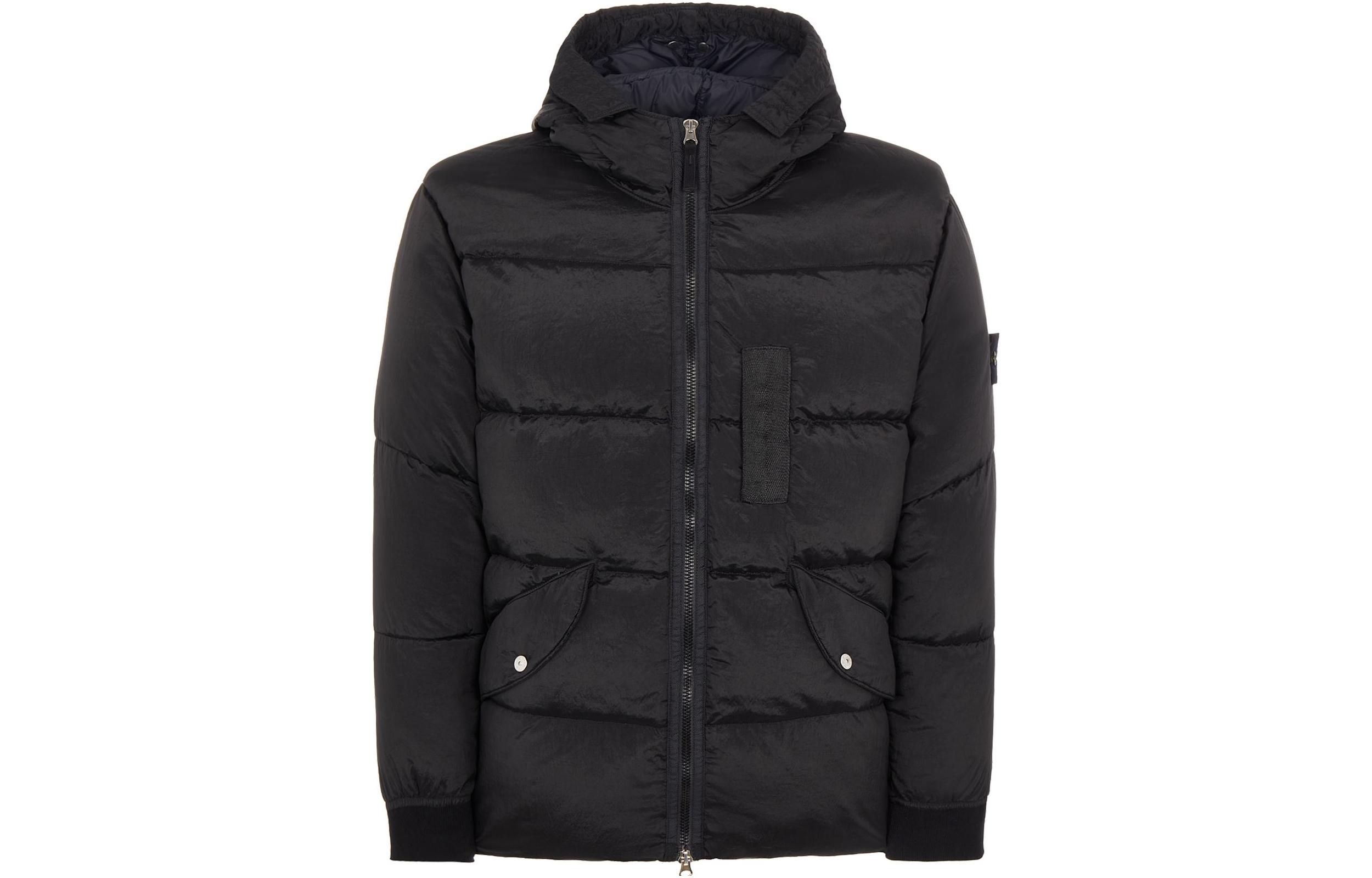 STONE ISLAND FW22 Nylon Metal Logo Patch Hooded Puffer Jacket Black Unisex. 771543619-V0029