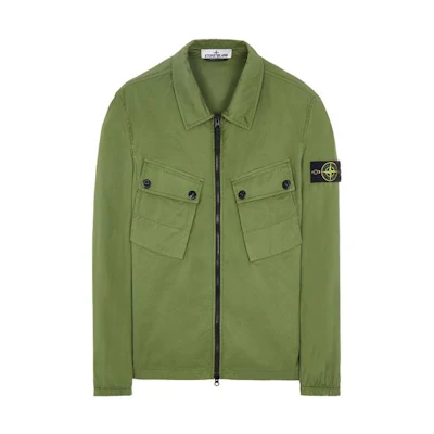 Stone Island FW22 Olive Green Relaxed Fit Long Sleeve Jacket with Dual Pockets Men 771510910-V0058