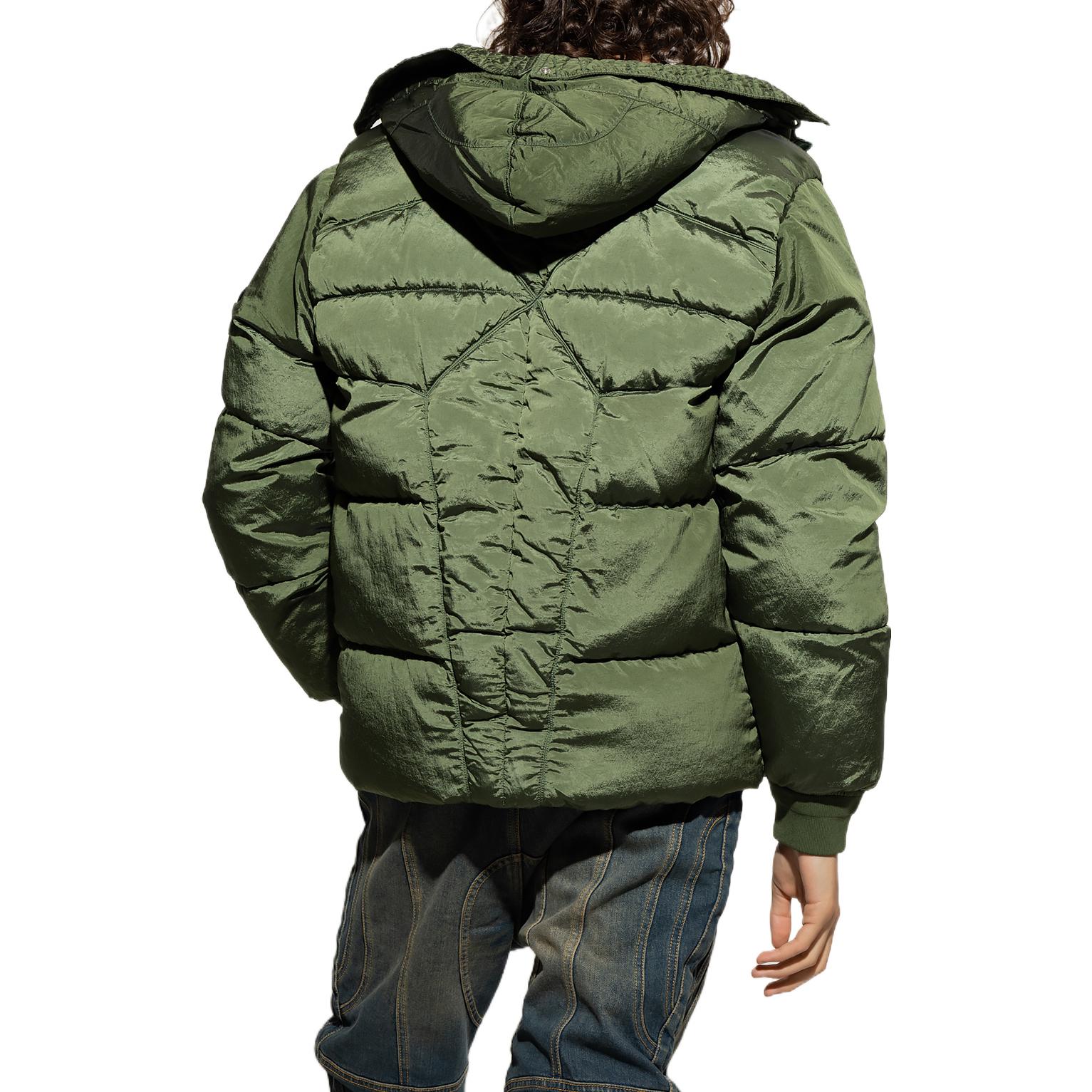 STONE ISLAND FW22 Olive Quilted Logo Patch Down Jacket Unisex Casual Wear 771543619-V0058 圖 5