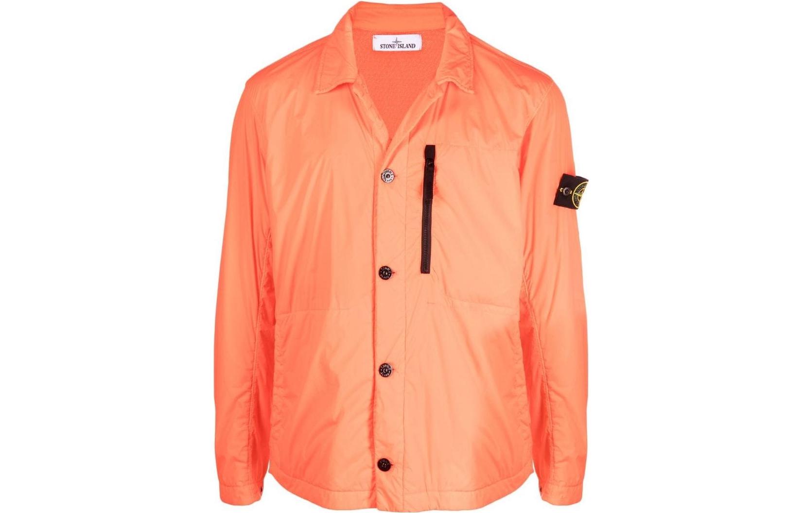 Stone Island FW22 Orange Button-Up Shirt Jacket 761541431-V0032