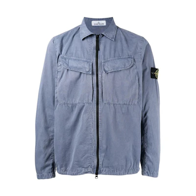 Stone Island FW22 Peacock Blue Lightweight Jacket with Detachable Logo Patch. 7715101WN-V0124