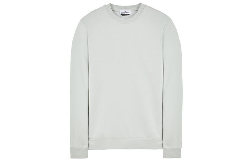 Stone Island FW22 Pearl Gray Crewneck Pullover Sweatshirt for Men 7715631G5-V0061
