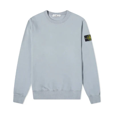 STONE ISLAND FW22 Pearl Gray Crewneck Sweatshirt Long Sleeve Solid Color 751563020-V0061
