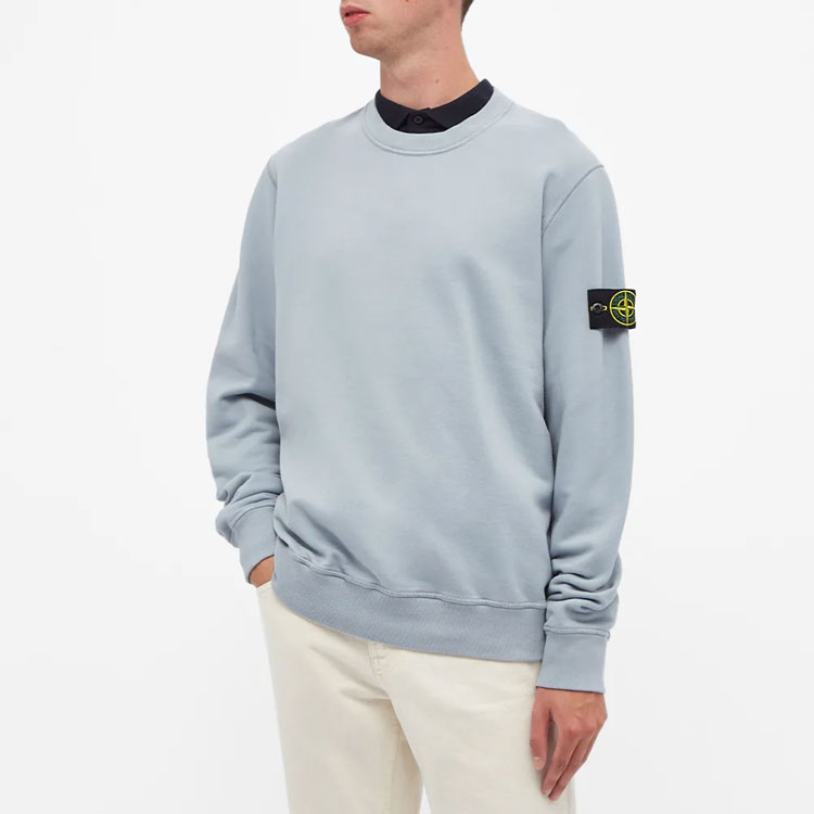 STONE ISLAND FW22 Pearl Gray Crewneck Sweatshirt  Long Sleeve Solid Color 751563020-V0061 圖 4