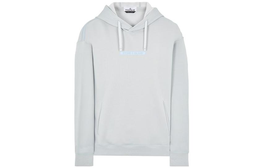 Stone Island FW22 Pearl Gray Pullover Hoodie with Logo Patch for Men 771560335-V0061