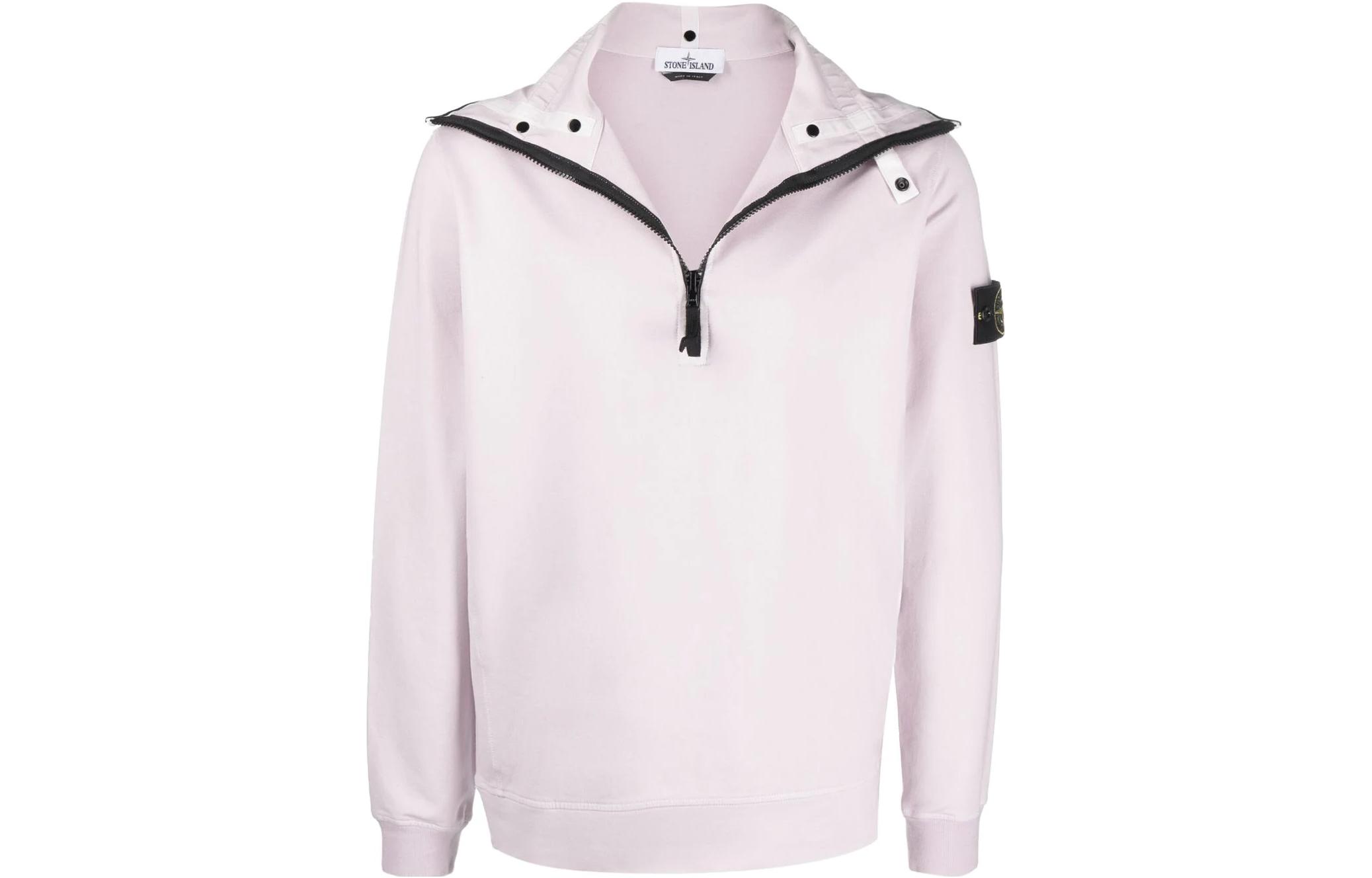 Stone Island FW22 Pink Compass Logo Crewneck Sweatshirt Men’s Long Sleeve 761562752-V0086