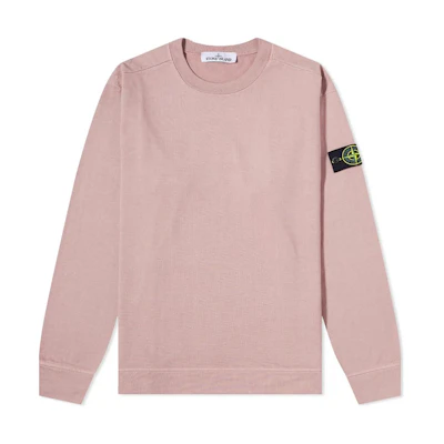 STONE ISLAND FW22 Pink Crewneck Pullover Casual Long Sleeve Sweatshirt Men. 771563750-V0086