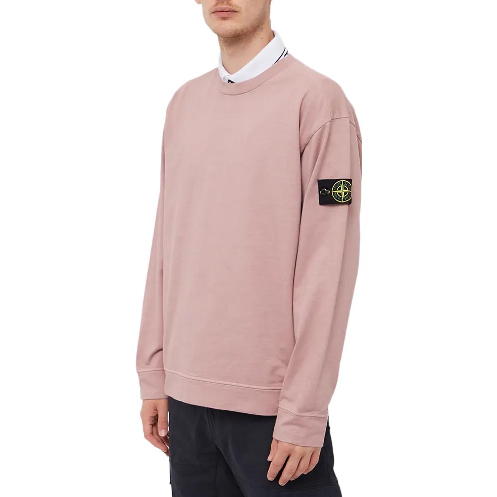 STONE ISLAND FW22 Pink Crewneck Pullover Casual Long Sleeve Sweatshirt Men. 771563750-V0086 圖 5