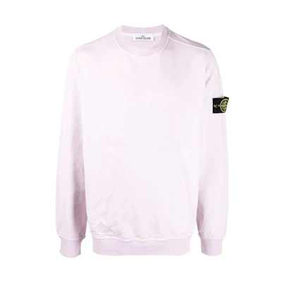 Stone Island FW22 Pink Crewneck Sweatshirt with Badge - Long Sleeve 761564052-V0086