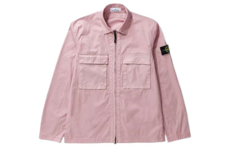 Stone Island FW22 Pink Elastic Cotton Gabardine Shirt Jacket for Men 771511710-V0086