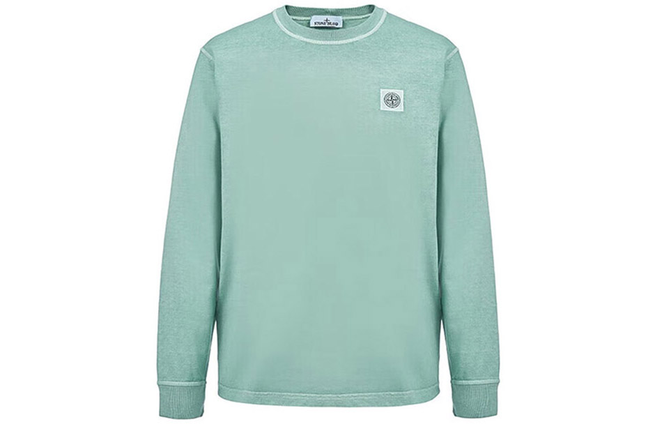 Stone Island FW22 Plain Logo Crewneck Sweatshirt Green Men 771521842-V0155
