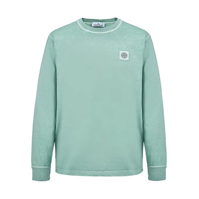 Stone Island FW22 Plain Logo Crewneck Sweatshirt Green Men 771521842-V0155