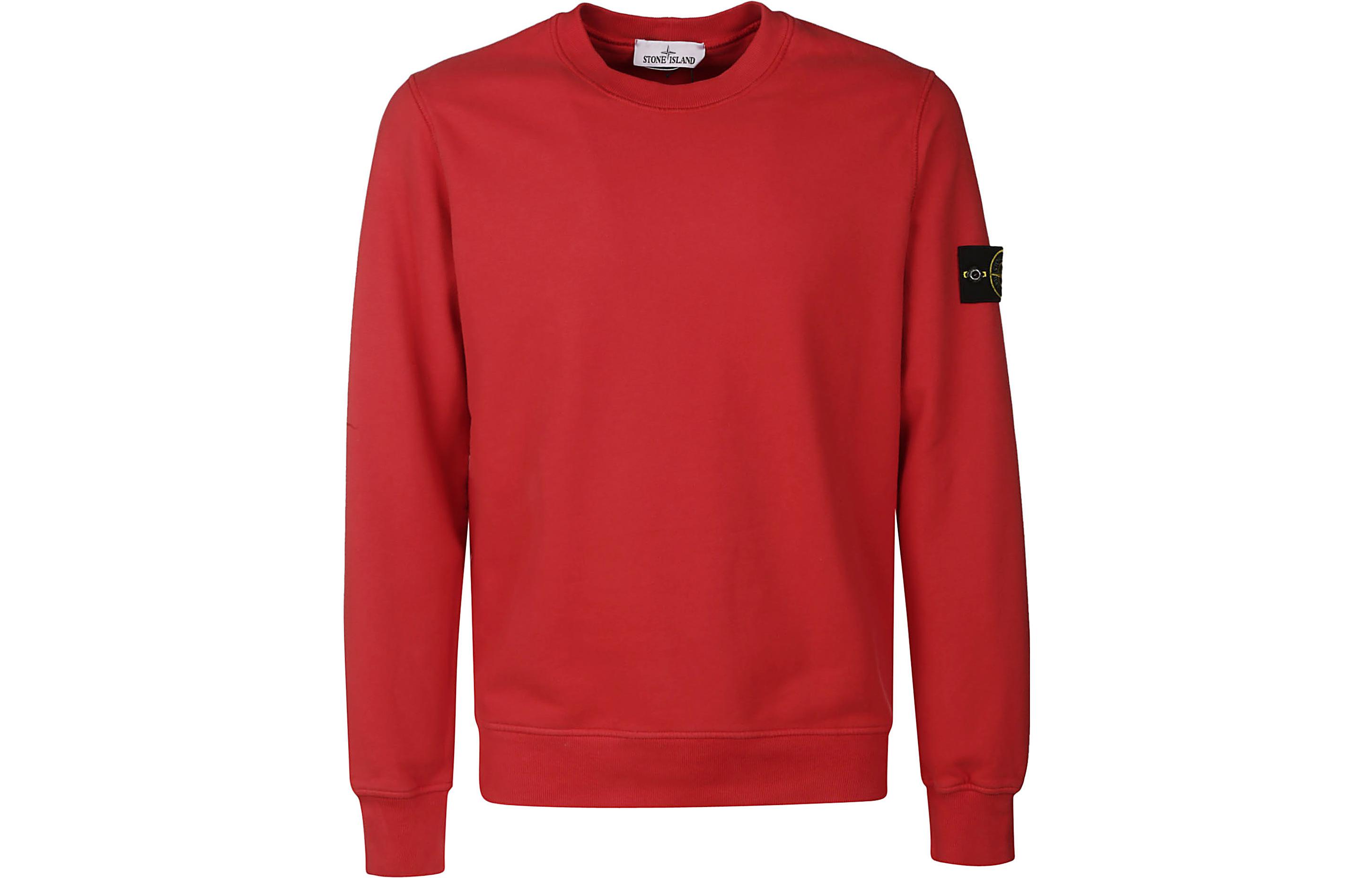 Stone Island FW22 Plain Logo Crewneck Sweatshirt Red 771511811-V0010