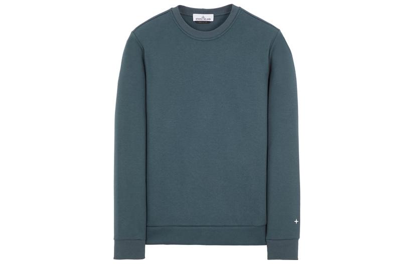 Stone Island FW22 Plain Logo Embroidered Crewneck Sweatshirt Navy 7715631G5-V0065