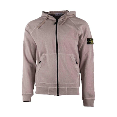 Stone Island FW22 Plain Logo Patch Zip Hoodie Rose Quartz Pink 761564960-V0186