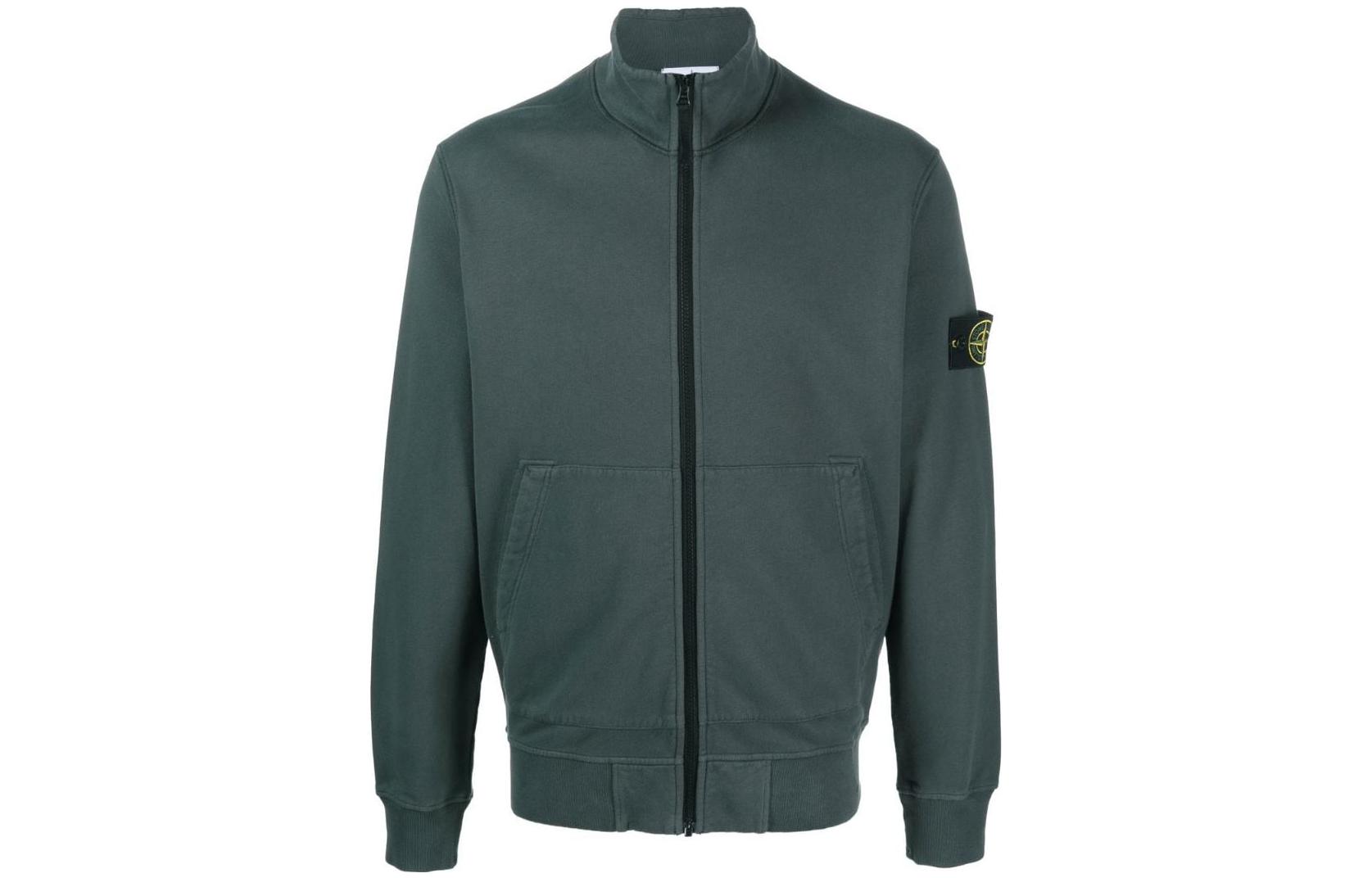 Stone Island FW22 Plain Logo Zip-Up Sweatshirt Jacket Men’s Light Green 771564320-V0057