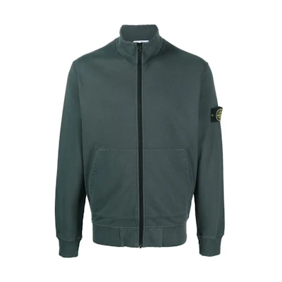 Stone Island FW22 Plain Logo Zip-Up Sweatshirt Jacket Men’s Light Green 771564320-V0057