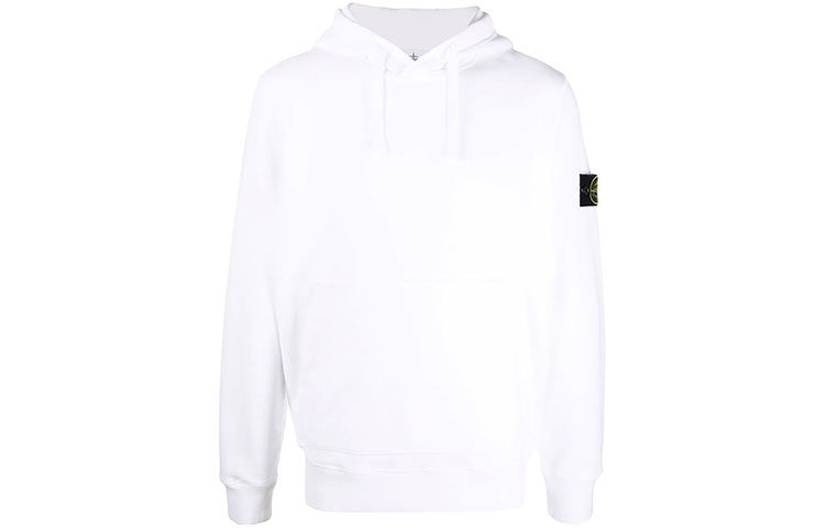 Stone Island FW22 Pullover Hoodie White with Logo Patch for Men 751564120-V0001