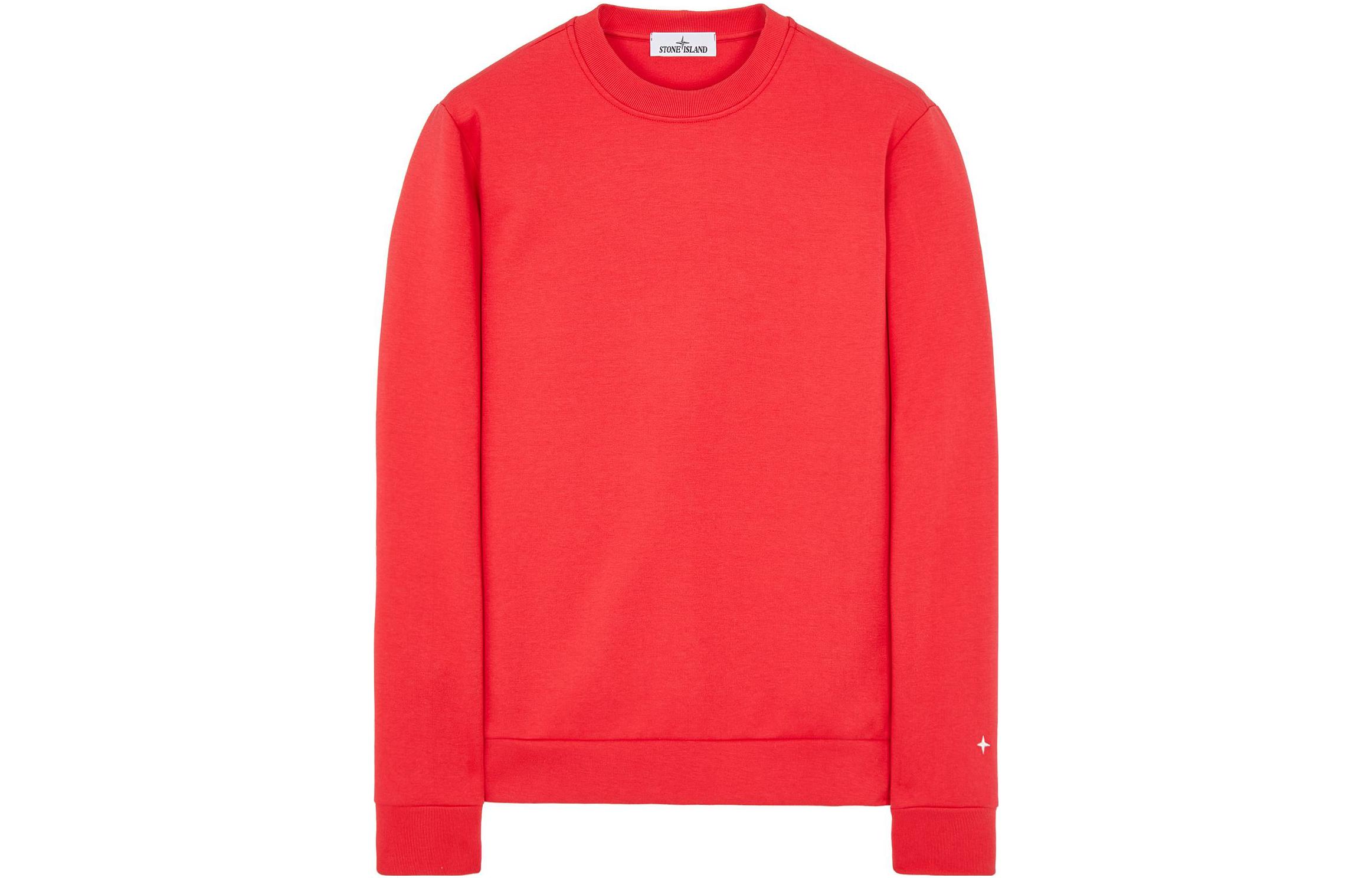 Stone Island FW22 Red Crewneck Pullover Sweatshirt Casual Fit 7715631G5-V0087