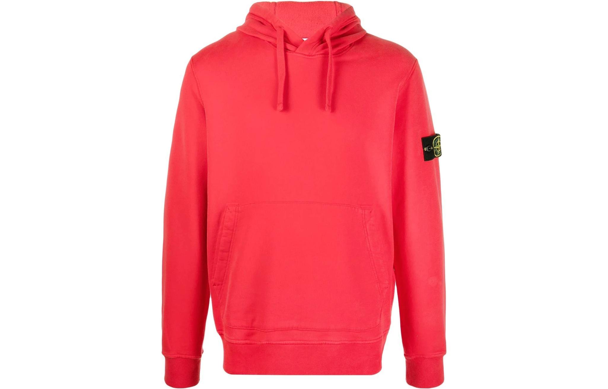 Stone Island FW22 Red Kangaroo Pocket Pullover Fleece Hoodie Edition 771564120-V0010