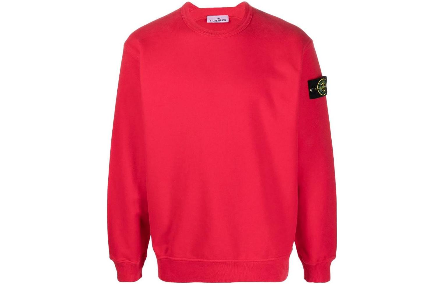Stone Island FW22 Red Plain Pullover Crewneck Sweatshirt 771561720V0010