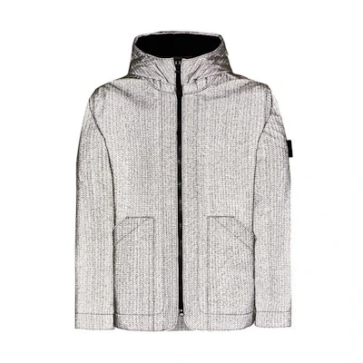 Stone Island FW22 Reflective Knit Hooded Jacket Gray 771543199-V0060