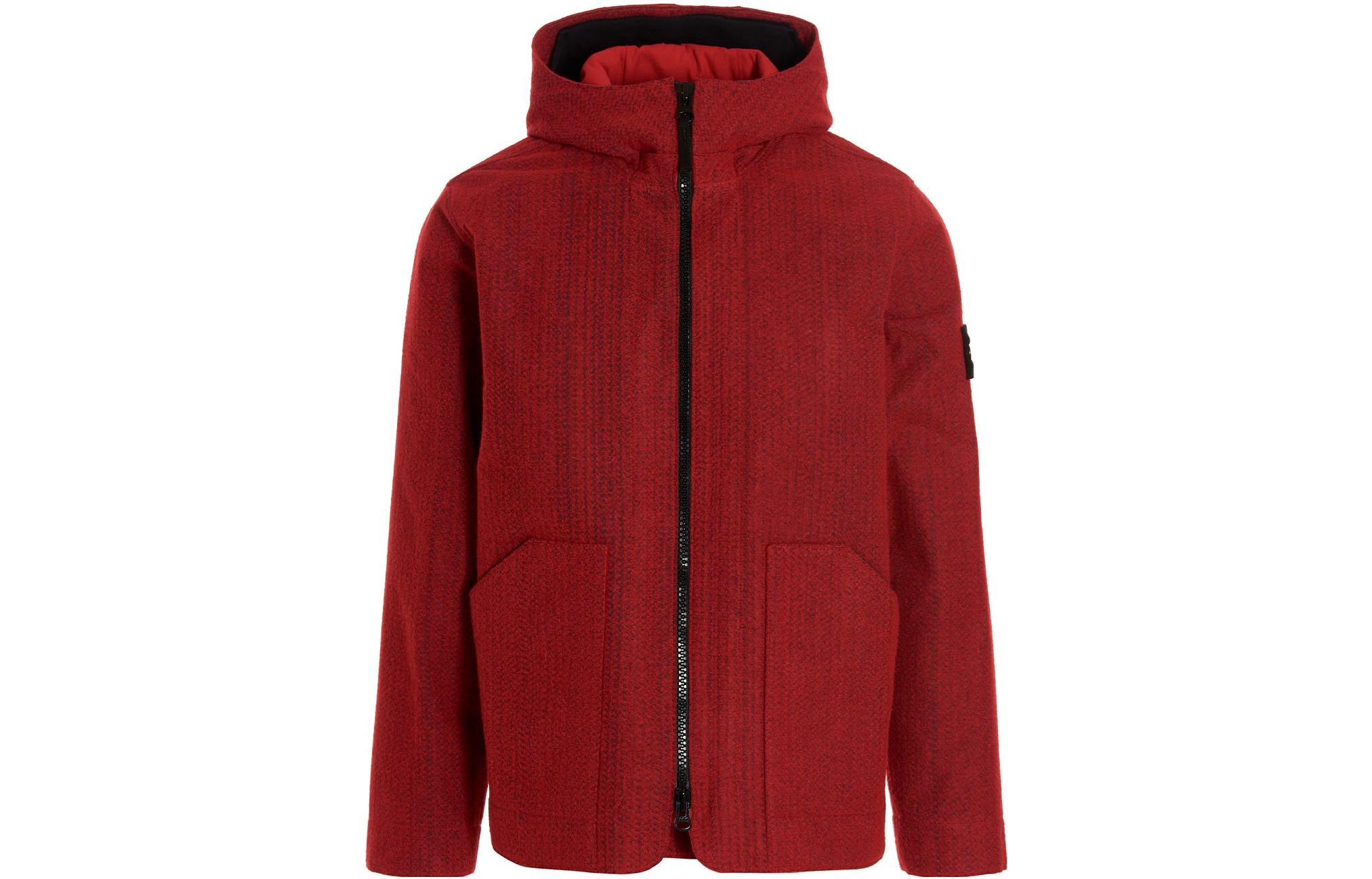 Stone Island FW22 Reflective Red Hooded Jacket White Label 77154319A-V0010