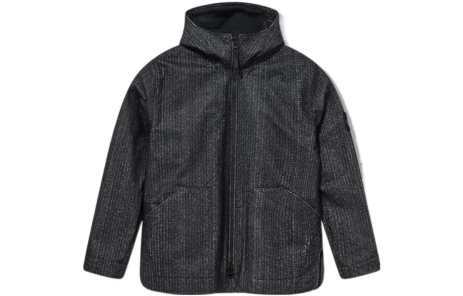 Order STONE ISLAND FW22 Jaket Hoodie Label Putih Reflektif Hitam Lelaki. 771543199-V0029