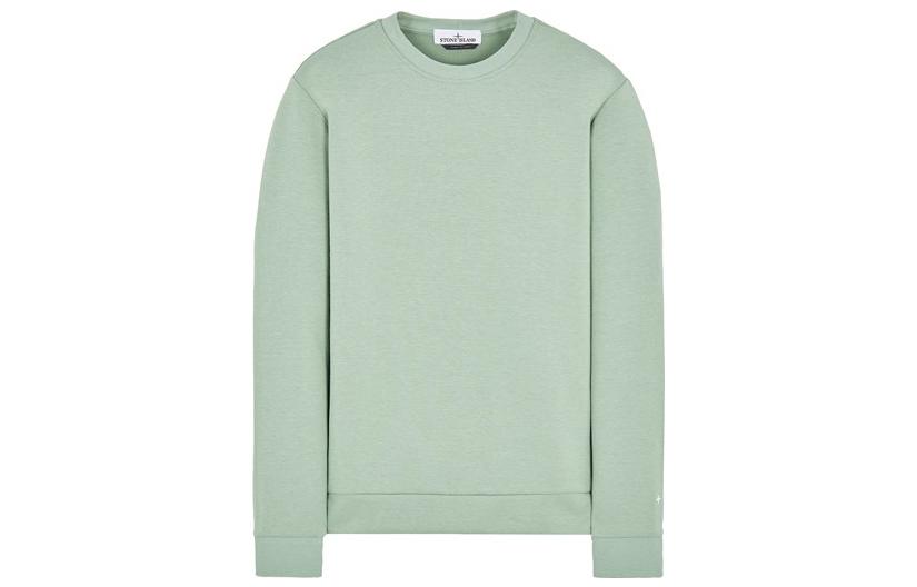 Stone Island FW22 Sage Green Crewneck Embroidered Loose-Fit Sweatshirt 7715631G5-V0052