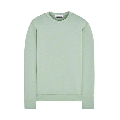 Stone Island FW22 Sage Green Crewneck Embroidered Loose-Fit Sweatshirt 7715631G5-V0052