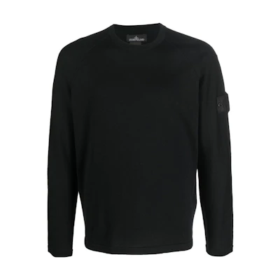 STONE ISLAND FW22 Shadow Project Black Crew Neck Pullover Sweater 77195061S-V0029