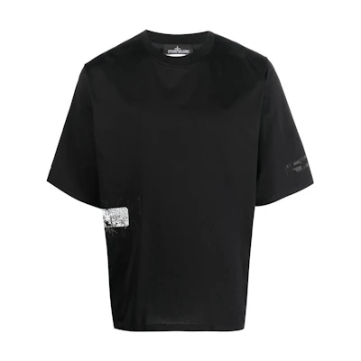 STONE ISLAND FW22 Shadow Project Graphic Print Black Crewneck Tee 77192011B-V0029