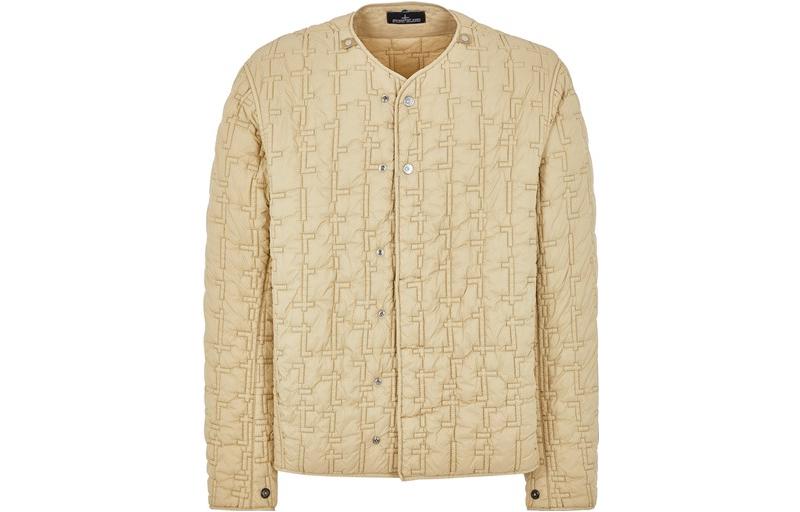 Stone Island FW22 Shadow Project Quilted Single-Breasted Jacket Linen Beige Mens 771540811-V0099