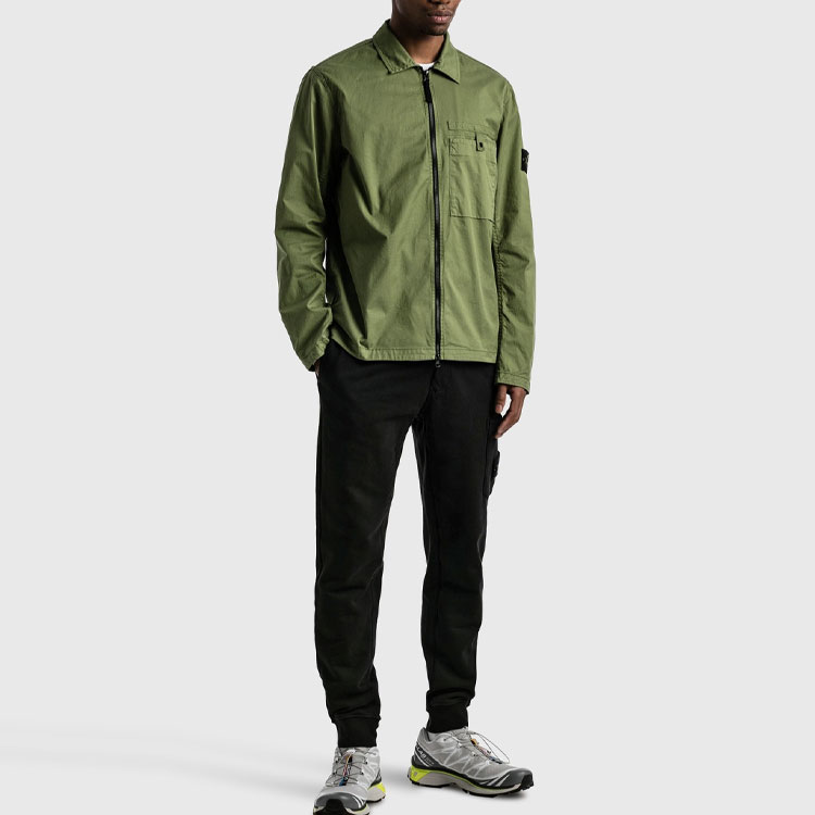 Stone Island FW22 Single Pocket Embroidered Logo Long Sleeve Jacket Men Army Green 761512619-V0058 圖 4