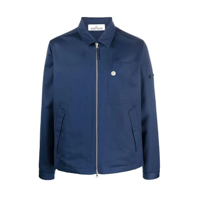 Stone Island FW22 Slim Fit Long Sleeve Collared Jacket Blue Men 761542528-V0020
